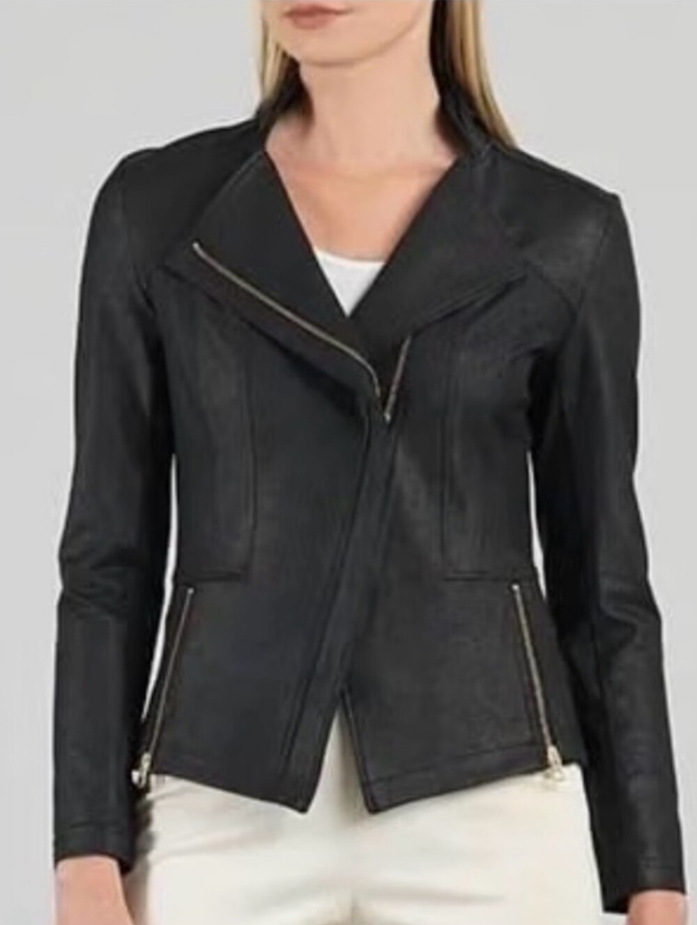 Clara Sun Woo Liquid Leather Signature Jacket Black Size Small